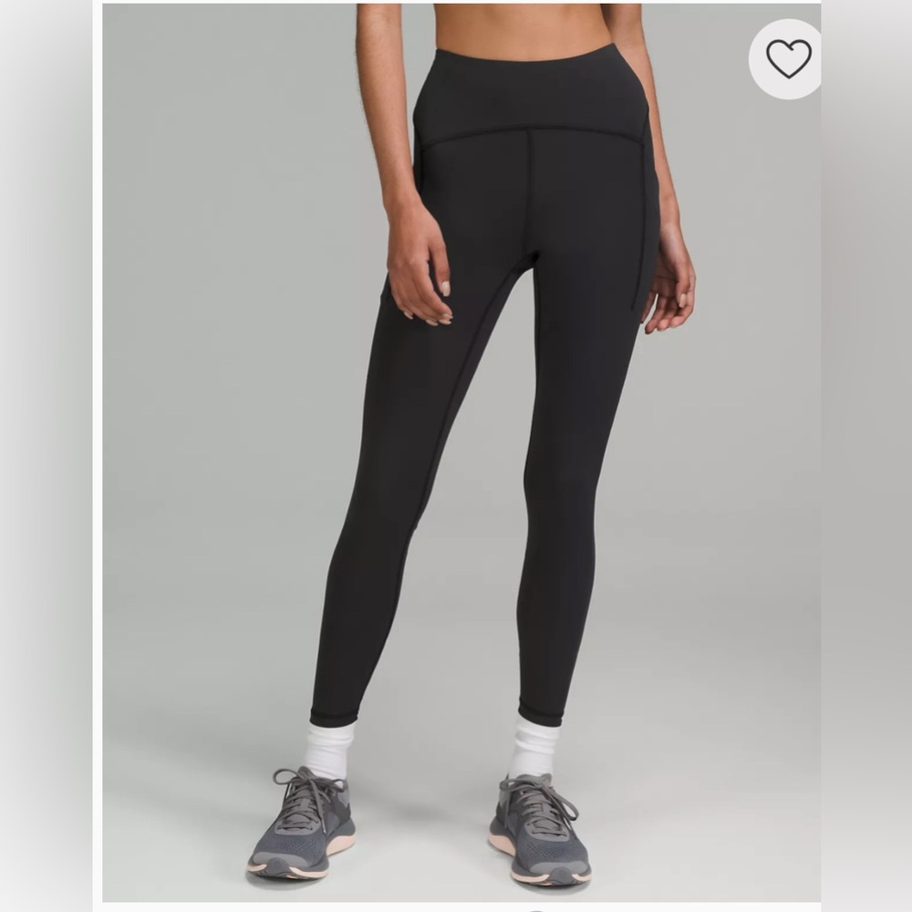 Power Thru High Rise Tight 25” leggings LULULEMON black size 6